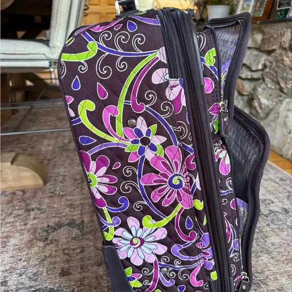 Vera Bradley Retired "Purple Punch" Purple Floral Suitcase - Purple, Brown - Picture 6 of 16
